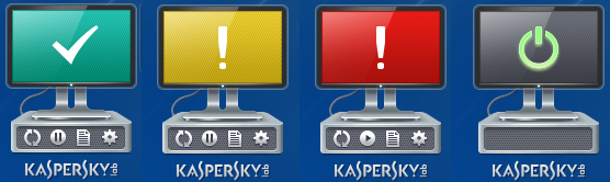 Тепер Kaspersky Gadget буде відображатися на вашому робочому столі і кольором сигналізувати про стан захисту вашого комп'ютера:   За допомогою гаджета ви можете швидко: