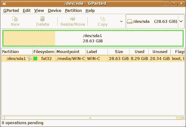 У Windows цей диск називався диском С:, в Ubuntu він має найменування / dev / sda, а його розділи будуть називатися / dev / sda1, / dev / sda2 і так далі