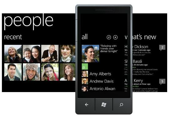У Windows Phone список контактів відразу підтягується, а імпортовані з SIM-карти контакти додаються в нього і синхронізуються з хмарою
